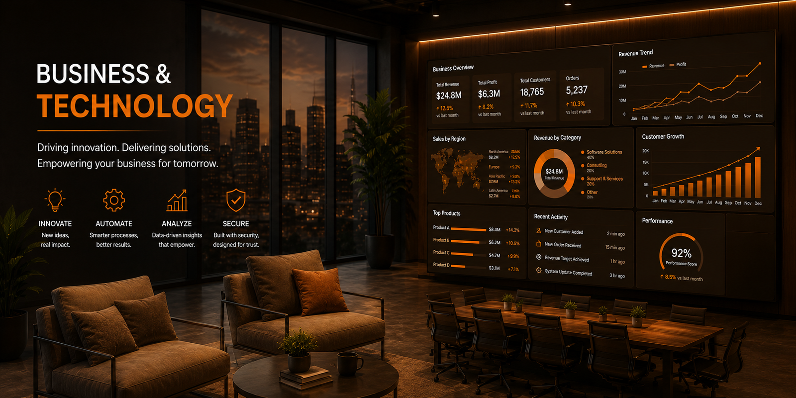 Business Intelligence dashboard and analytics